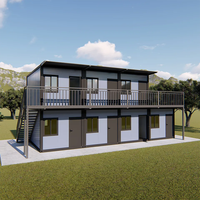 Maison préfabriquée en conteneur maritime sur mesure DXH Factory, 2 étages, 40 pieds, maison à deux étages, duplex préfabriqué avec balcon