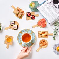 Mini planche à découper en bambou, ensemble de planches à découper en bambou avec poignée, planche à découper en bambou de 6 pouces avec compartiment pour fruits