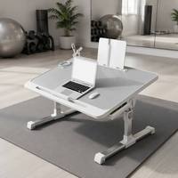 Bureau d'ordinateur pliable écologique, support pour ordinateur portable réglable en hauteur, table portable avec tiroir pour le travail, les études et le canapé