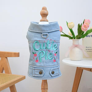 Automne hiver chien trou Denim <span class=keywords><strong>gilet</strong></span> Pet Jean vêtements <span class=keywords><strong>petite</strong></span> princesse Denim veste hiver chien vêtements - Product Image 5