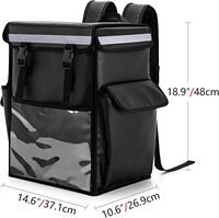 Sac de livraison de nourriture multi-usage, sac à dos isotherme pliable avec séparateurs amovibles, bandes réfléchissantes pour pizza, sushi, restauration
