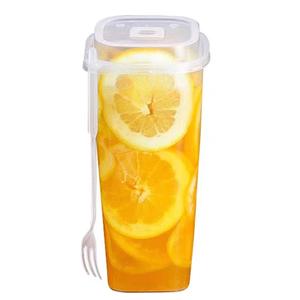 Vaso desechable cuadrado para té con leche con tapa, alta transparencia, pared gruesa, para tienda de bebidas - Product Image 2