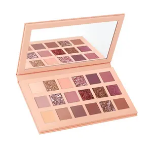 Mới nhất 18 màu sắc nude ánh sáng lung linh trang điểm Eyeshadow Palette biểu tượng tùy chỉnh long lanh Matte Eye Shadow Palette