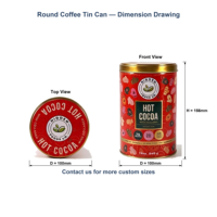 Boîte cylindrique personnalisée en fer blanc de qualité alimentaire, capacité 12oz, pour le stockage du thé, du matcha, des grains de café et l'emballage cadeau