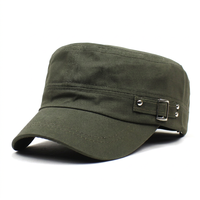 Casquette plate unisexe avec boucle réglable, bord court, mélange de coton, style militaire, respirante, imperméable, pour toutes les saisons, protection solaire en plein air