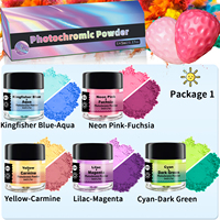 Lot de poudres photochromiques sensibles à la lumière de 5 ml pour la fabrication artisanale par injection de résine et silicone