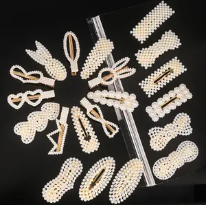 Simple Geometric Bow Pearl Hair Pins Hollow Pearl Bling Pearl Hair Pins 33 Designs