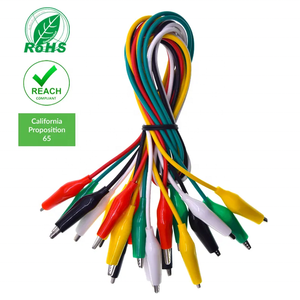 Farbige Krokodil klemmen Test kabel 5 Farben 50cm Länge Groß Mittel und Klein 10 Stück Krokodil klemme Test leitungen - Product Image 5