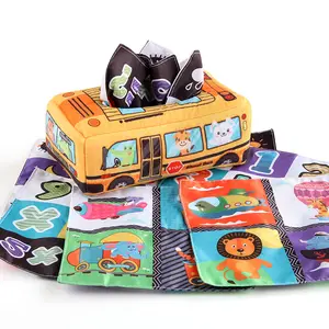 I libri di stoffa per neonati a prova di strappo più venduti giocattoli sensoriali in tessuto per l'apprendimento del bambino educativo