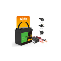 Paket Baterai LiFePO4 12.8V 60Ah Tahan Lama Anti Air untuk Jump Start Mobil, Pengganti Aki Asam Timbal, BMS 4000-10000 Siklus
