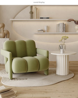 Cremefarbener Massivholz-Sofa-Sessel, Designer-Einzelsitzer, Nordischer Stil, Modern Minimalistisch, Lässiger L-förmiger Sofastuhl