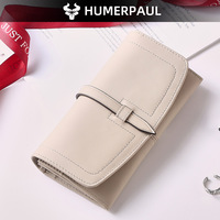 Nouveau style portefeuille long zippé en cuir véritable pour femme, style européen et américain, avec protection RFID