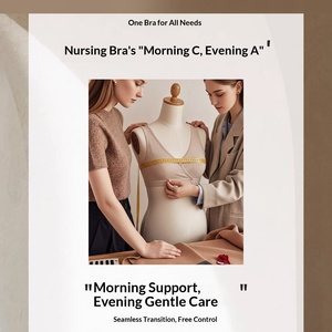 Sujetador de lactancia de talla grande con relleno fijo, mezcla de fibra natural, para embarazadas y posparto, copas C-G, diseño ergonómico - Product Image 6
