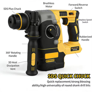Marteau perforateur sans fil DE Brushless avec moteur haute puissance et mandrin SDS-Plus pour travaux lourds sur béton WALT Hammer - Product Image 1