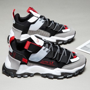 2026 New Breathable Lace-Up Men's Sports Casual Shoes Anti-Slippery Hard-Wearing Cross-Border Large-Sized Flying Woven Mesh - Product Image 1