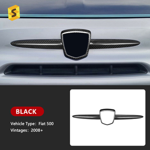 קופסת תווית קדמית מסיבי פחמן של שאשה, אביזרי פנים אמיתיים מסיבי פחמן לקישוט עבור פיאט 500 אבארט 595 695 כל הדגמים - Product Image 3