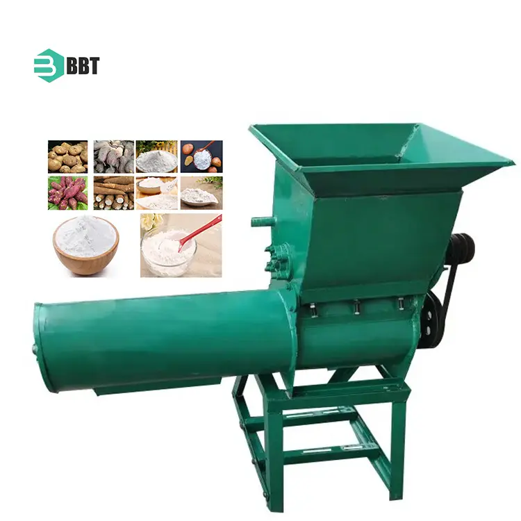 Linha de processamento de farinha de mandioca agrícola Máquina de extração de amido de batata doce Mini máquina de processamento de amido