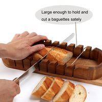Trancheuse à pain en bambou de qualité supérieure pour attrape-miettes de pain maison coupe-pain pliable et compact Guide de tranchage de 3 tailles
