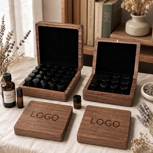 Caja de Almacenamiento de Aceites Esenciales de Madera de Vietnam, Estuche Rectangular Portátil de Nogal para Botellas de Aromaterapia de 1 ml - Product Image 2
