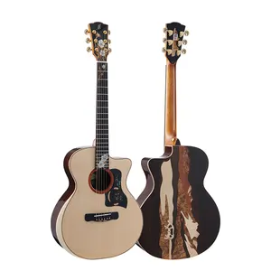 38インチ木製フォークアコースティックギター Suppliers-フルシングルフォークギターフォーシーズンシリーズ38インチ冬-GSスプルースローズウッドハンドメイドギター