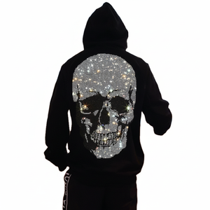 Sweat à capuche personnalisé avec impression en strass pour hommes gros sweats à capuche avec logo en strass pour hommes - Product Image 1
