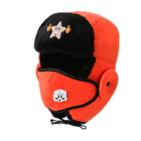 Gorro de Invierno para Niños, Estilo Ushanka, con Orejeras, Unisex, de Piel Sintética, Transpirable, Impermeable, con Patrón de Punto, para Esquí y Actividades al Aire Libre