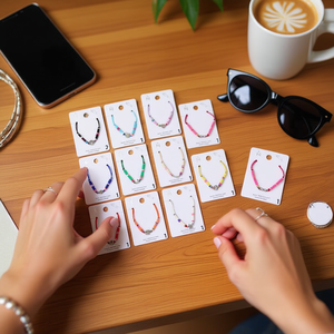 Set di 12 Braccialetti in Argento Inossidabile con Perline in Argilla Polimerica e Conchiglie, Gioielli alla Moda - Product Image 3