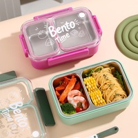 Boîte à bento portable C132, indépendante et scellée, 2 compartiments, anti-fuite, en acier inoxydable 304, grande capacité, conteneur alimentaire