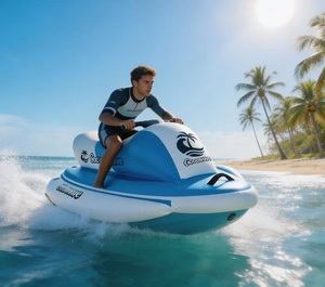 Moto Acuática Flotante Inflable con Diseño de Bote, Certificación CE, Aluminio y PVC, Fácil de Transportar y Guardar para Deportes Acuáticos - Product Image 1