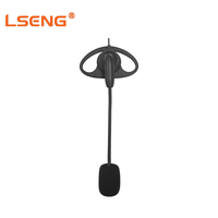 Casque radio bidirectionnel LSENG avec crochet d'oreille de type D, haut-parleur dynamique supra-auriculaire, PTT, connecteur multi-contacts Motorola M7, compatible avec le matériau PU