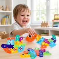Puzzle Balok 3D Dinosaurus Kendaraan Kustom, Permainan Edukasi STEM, Mainan Puzzle DIY untuk Anak-anak