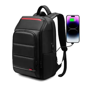 Mochila escolar anti-roubo para laptop, mochila de viagem de negócios para homens, mochila de poliéster com logotipo personalizado à prova d'água