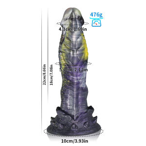 Juguete sexual de silicona líquida de 8 pulgadas, consolador alienígena de mezcla de colores con ventosa, masturbador anal de fantasía para hombres y mujeres, juguete sexual para adultos - Product Image 2