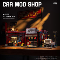 JD142 2819 Piezas MOC Coche MOD Taller de Reparación de Estacionamientos Estilo Americano Bloques de Construcción Ladrillos Modelo de Ensamblaje Juguetes Set de Regalo para Niños