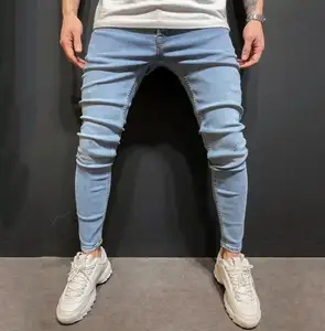 חדש אביב ובסתיו קוריאני גברים של ג 'ינס כותנה מכנסיים נוער אופנה הדוק אמצע עלייה מקרית ישר ג' ינס