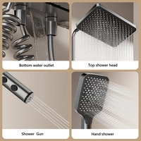 Système de douche de luxe pour la maison, mitigeurs thermostatiques gris anthracite, ensemble de douche à jet de pluie doux avec fonction pause pour hôtels, appartements et salles de bain