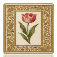 Nappe de mahjong américaine moderne Hongzhi, motif floral tulipe, antidérapante, silencieuse, faite à la main, en boue de diatomée, avec tapis carré en silicone – Modèle