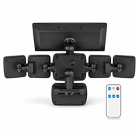 Lampe murale solaire à quatre têtes avec télécommande, 336 LED, IP44, étanche, détecteur de mouvement extérieur, lampe de sécurité
