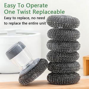 <span class=keywords><strong>Brosse</strong></span> de nettoyage de vaisselle portable 2-en-1 avec distributeur automatique de savon intégré, éponge de lavage à la main pour la vaisselle, outils de nettoyage - Product Image 5