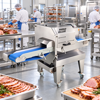Trancheuse à viande industrielle automatique à haute efficacité en acier inoxydable pour l'usine de transformation de la viande 500 kg/h