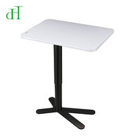 Table d'appoint de bureau ergonomique en noyer, réglable en hauteur, avec base en X stable