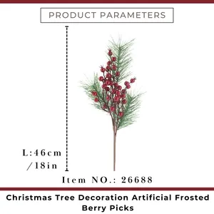 Artificial Pine Red Berry Christmas Tree Picks Decorations