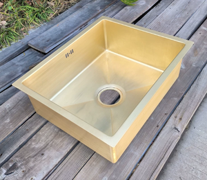 <span class=keywords><strong>Lavello</strong></span> da <span class=keywords><strong>cucina</strong></span> in stile francese, quadrato, a vasca singola, da incasso sotto isola/bar, finitura vintage rame-oro, lavabo sottopiano per lavaggio piatti - Product Image 3
