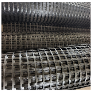 50KN PET Geogrids Poliéster de alta resistencia para cimentaciones débiles Tratamiento efectivo para el asentamiento de la pista del aeropuerto de la carretera - Product Image 2