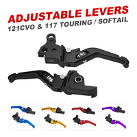 Leviers réglables en alliage d'aluminium à 3 doigts de style PB Black3 pour accessoires 121CVO 117 Touring Softail