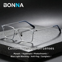 Monture de lunettes optiques Fashion Square en titane pur argenté 81008 pour hommes et femmes, vente en gros de lunettes de vue sur ordonnance