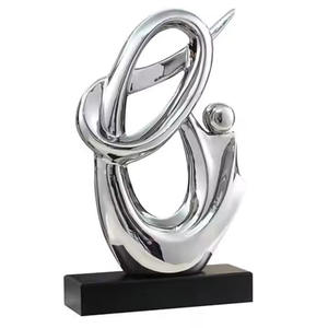 Home Decorative Item for Desktop Tabletop Minimalist <b>Art</b> Mirror Polished <b>Metal</b> Sculpture <b>Metal</b> Tabletop Ornament - Product Image 5