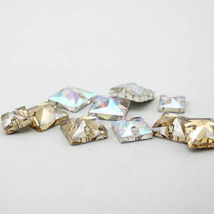 Piedra de Costura Cuadrada de Diamantes de Imitación, Base Plateada para Coser, Accesorios de Ropa de Belleza, 10mm, 12mm, 14mm, 24 Unidades/Lote - Product Image 3