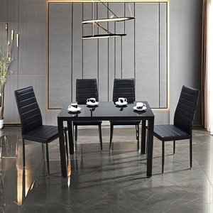 Ensemble <span class=keywords><strong>de</strong></span> table à manger moderne <span class=keywords><strong>de</strong></span> luxe <span class=keywords><strong>6</strong></span> places en verre <span class=keywords><strong>noir</strong></span> <span class=keywords><strong>et</strong></span> <span class=keywords><strong>blanc</strong></span>, meubles pour la cuisine <span class=keywords><strong>et</strong></span> la salle à manger, 4 à <span class=keywords><strong>6</strong></span> chaises - Product Image 5