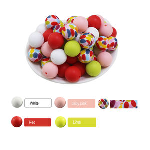 Vente chaude 100 pièces couleur mélangée perles en PVC de <span class=keywords><strong>silicone</strong></span> personnalisées <span class=keywords><strong>lot</strong></span> de gros pour porte-clés stylos focaux avec taille 15MM - Product Image 2